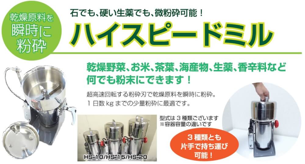 粉砕機 ハイスピードミル HS-20 中古